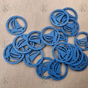 Fa hajó (2,5cm) sötét kék