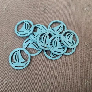 Fa hajó (2,5cm) világos kék