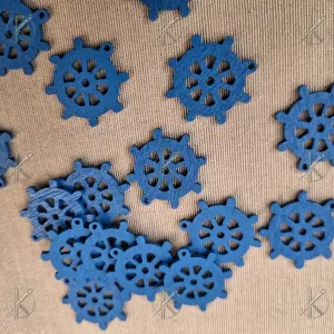 Fa hajó kormány (2cm) sötét kék
