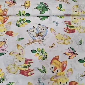 Kis állatkás pamutvászon