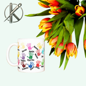 színes kéz kollekció neves bögre