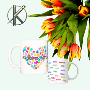 színes szív kollekció neves bögre