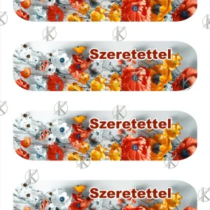 Szeretettel pipacsos könyvjelző filclap