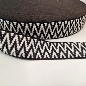 Fekete-fehér heveder 38mm