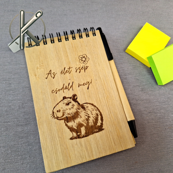 Capybara bambusz notesz tollal - Image 2