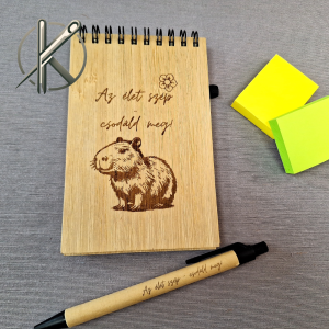 Capybara bambusz notesz tollal