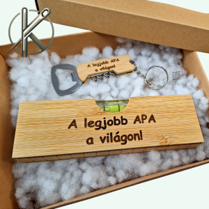 Vízmérték és szerszámos kulcstartó ajándékszett