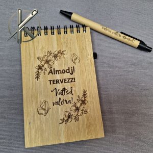 Álmodj, tervezz, váltsd valóra bambusz notesz tollal