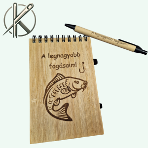 Halas bambusz notesz tollal