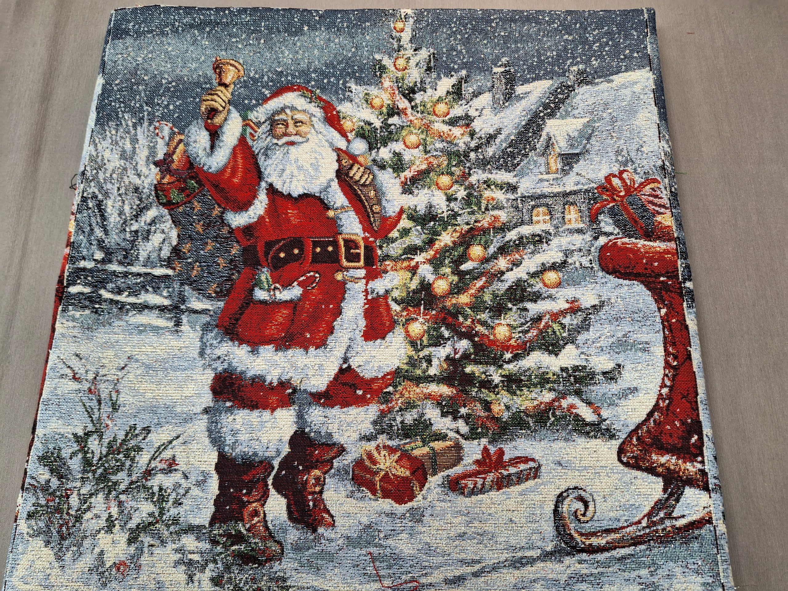 Jacquard mikulás aranyszálas panel