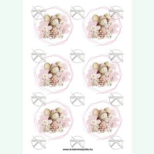 Egérke mintás filclap