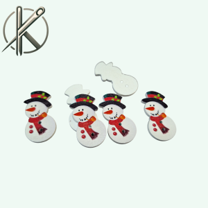 hóember figurás fa gomb