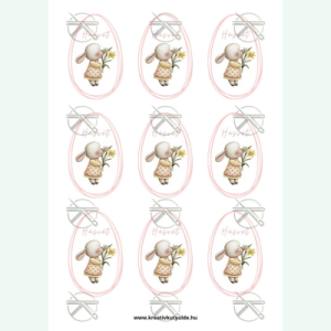 Nyuszó nárcisszal mintás filclap