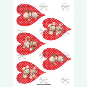 Pöttyös szíves állatkák mintás filclap