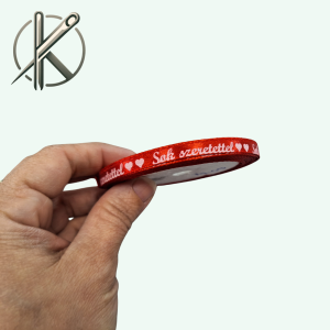 Sok szeretettel szatén szalag 6mm