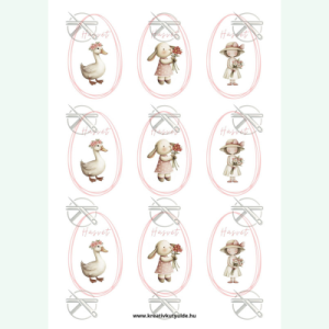 Tavaszi állatkák mintás filclap