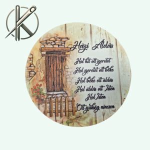 Házi áldás kör kapus tábla