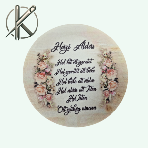 Házi áldás kör virágos tábla