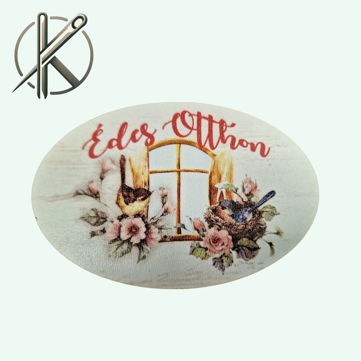 Édes otthon ovális fa tábla